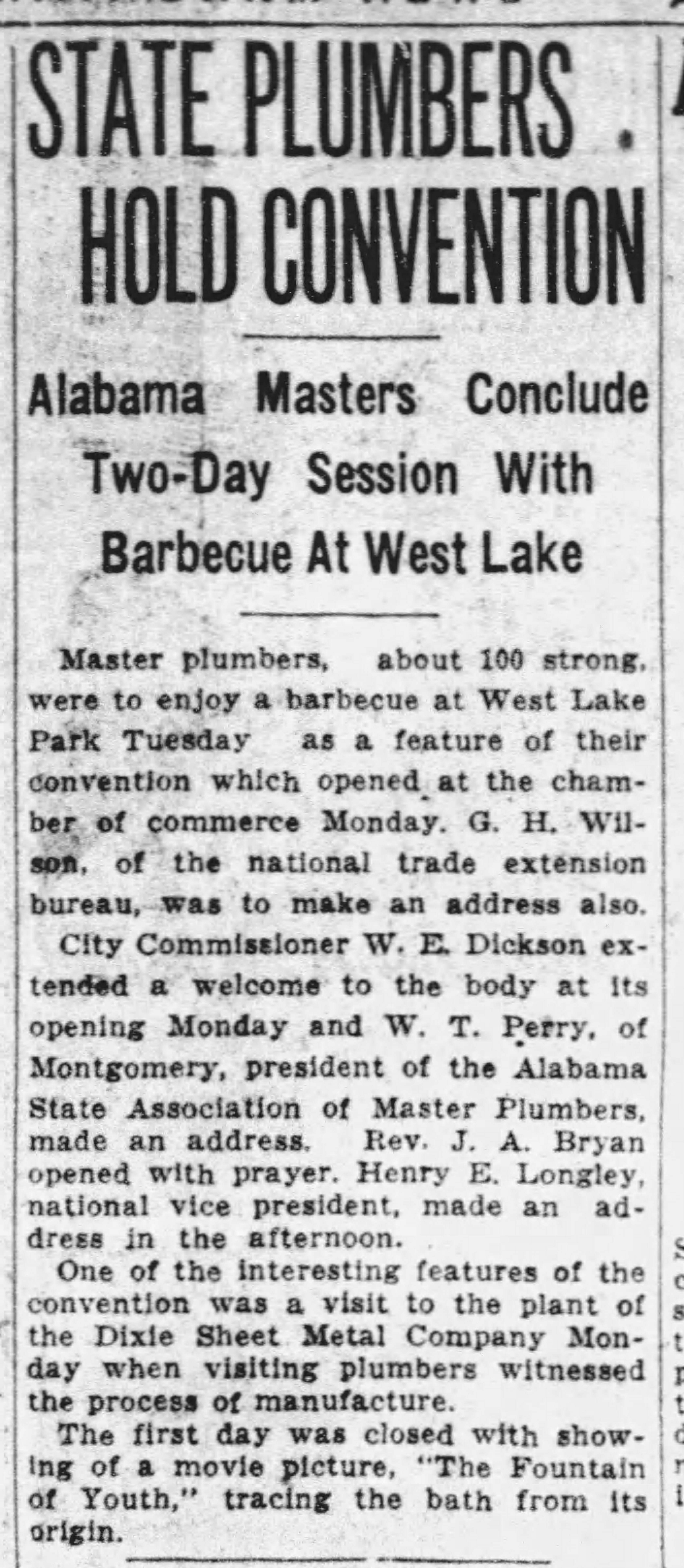 State Plumbers Hold Convention